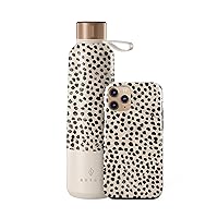 BURGA Bundle of iPhone 11 PRO MAX Phone Case and Insulated Stainless Steel Water Bottle Polka Dots Pattern – Cute, Stylish, Fashion, Luxury, Durable, Protective, for Women and Girls