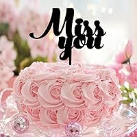 Miss You Cupcake Topper Monogram Letter Art Font Cupcake Toppers for Party Birthday Cake Décor Elegant Decorative Diamond Couple Silhouette Acrylic Black