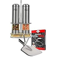Electric Salt and Pepper Grinder Set and Pizza Peel With Folding Handle