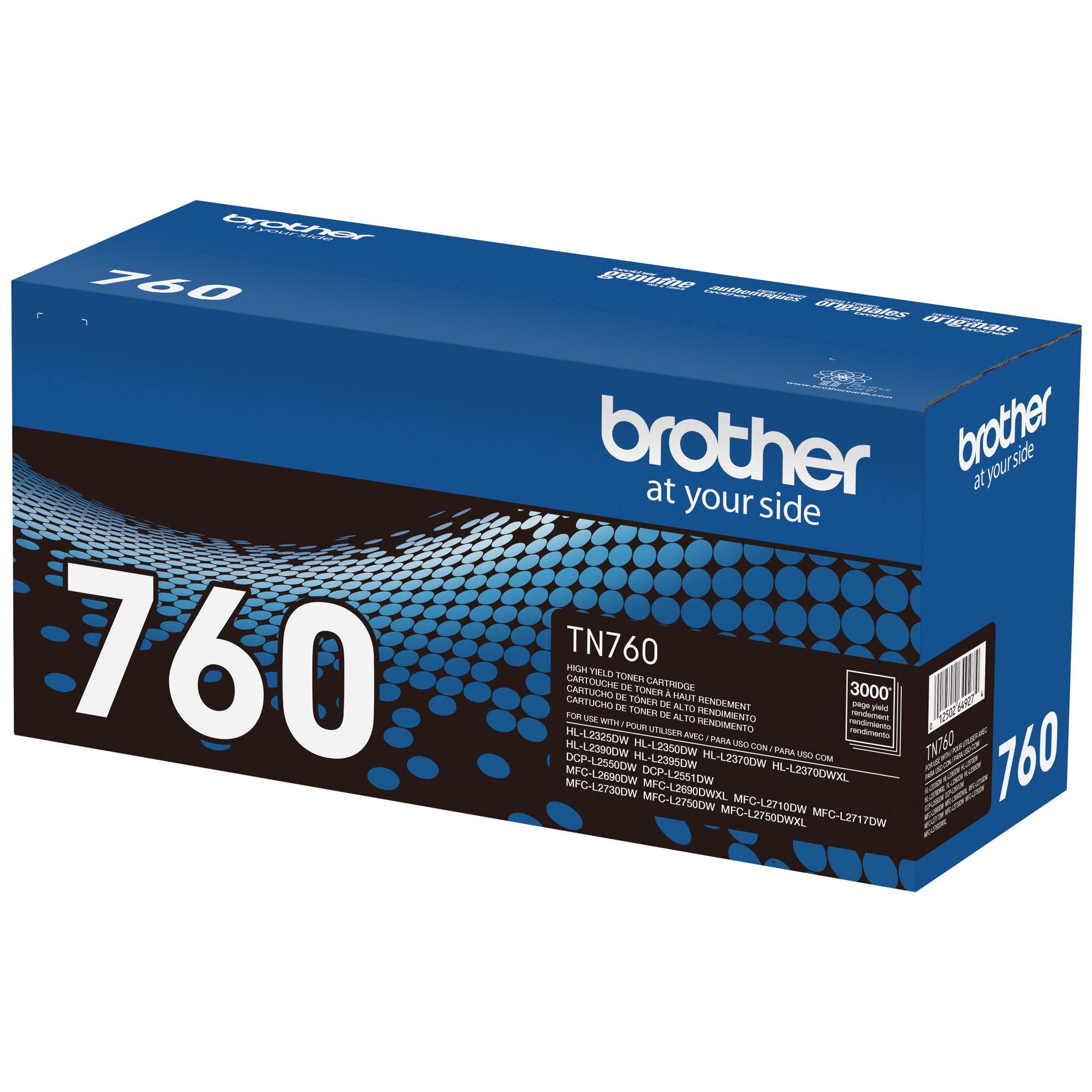 Brother Genuine Cartridge TN760 High Yield Black Toner