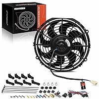 A-Premium 10'' 10 inch Electric Radiator Fan High 3000+ CFM, 12V 80W with Thermostat Wiring Switch Relay Kit