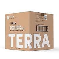 Terra Size 5 Diapers: 85% Plant-Based Diapers, Ultra-Soft & Chemical-Free for Sensitive Skin, Superior Absorbency for Day or Nighttime Diapers, Designed for Toddlers 28-39 Pounds, 128 Count