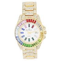 Women's Baguette Cut Iced Out Diamond Watch - Drop it Down with This Bling'ed Out Crystal Watch on Your Wrist Ladies!! Hakuna Matata!! - ST10372MLA