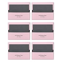 [varuza] Biodegradation Natural Hemp Face Oil Blotting Paper with Mirror Case and Refills (600 Count (Refills Only), BAMBOO CHARCOAL)