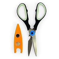 Multi-Purpose Ergonomic Toucan Kitchen Shears Scissors, Black/Orange, Cutting Herbs, Meat Trimming, Kitchen Tool