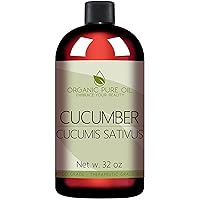 Cucumber Seed Oil 100% Pure Unrefined Cold Pressed Non GMO Vegan Bulk Carrier Oil for Face Skin Hair Body DIY Soap Making - 32 oz 1 Quart - Soothing Softens Hydrating Nourishing Skin Rejuvenating- OPO