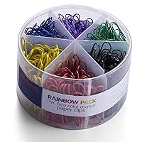 Officemate PVC Free Color Coated Paper Clips, 450 Per Tub Office Paper Clamp (97229)