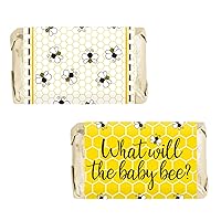 Bumble Bee Baby Gender Reveal Mini Chocolate Candy Bar Wrapper Labels - 45 Stickers