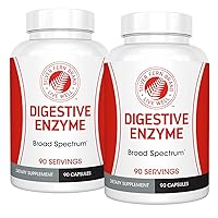 Silver Fern Brand Ultimate High Potency Digestive Enzyme Supplement - 2 Bottles - 100% Intestinal Coverage - Digestive Comfort - Improve Food Tolerability