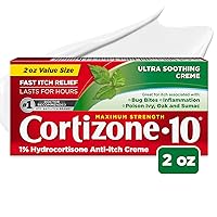 Cortizone 10 Maximum Strength Ultra Soothing Anti-Itch Cream, 1% Hydrocortisone Creme, 2 oz.