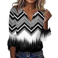 COTECRAM Womens V Neck Summer Tops Short Sleeve Casual Button T Shirts Henley Graphic Printed Dressy Blouses Vacation Outfits
