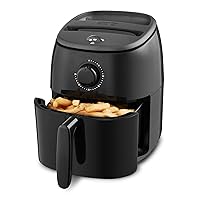 DASH Tasti-Crisp™ Electric Air Fryer Oven, 2.6 Qt., Black – Compact Air Fryer for Healthier Food in Minutes, Ideal for Small Spaces - Auto Shut Off, Analog, 1000-Watt