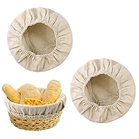 2pcs Round Bread Proofing Basket Cloth Liners, 10 Inch Sourdough Bread Proofing Bowl Liners Linen Baking Basket Liner Cover Dough Proofing Cloth for Bread Baking Home Bakery Supplies