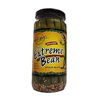 The Extreme Bean - Hot & Spicy, Pickled Green Beans. 16 oz (3 pack)