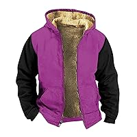 Mens Winter Warm Western Jacket Coats Casual Vintage Sherpa Fleece Lined Jackets Loose Comfy Thickened Hoodies