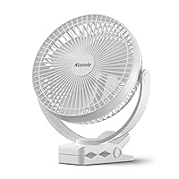 Koonie 10000mAh Rechargeable Portable Fan, 8-Inch Battery Operated Clip on Fan, USB Fan, 4 Speeds, Strong Airflow, Sturdy Clamp for Office Desk Golf Car Outdoor Travel Camping Tent Gym Treadmill
