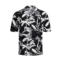 Men's Hawaiian Floral Shirts Button Down Flower Short Sleeve Tops Holiday Loose Men Tank Tops