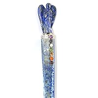 Jet Lapis Lazuli Angel Chakra Wand Stick Approx. 5-5.5 inch Energized Charged Cleansed Programmed Pure Genuine Stick Free Booklet Jet International Crystal Therapy Image is JUST A Reference