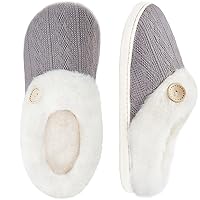 Women's Memory Foam House Slippers Indoor Knitted Fuzzy Cute Cozy Fluffy Slip on Comfy Soft Home Slippers for Women Outdoor with Arch Support,Bedroom House Shoes for Women,Great Gift