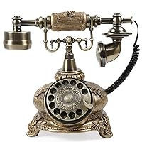 Antique Vintage Phone,Rotating Dial for Home Office Cafe Bar Decoration Retro Traditional Landline Phone European Style Landline Phone Decoration Collector Gift (Style 2)