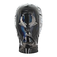 ACSUSS Unisex Soft Faux Leather Full Cover Sexy Breathing Holes Hood Mask Headgear for Nightclub