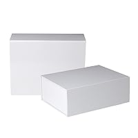 Jillson Roberts 4-Count Medium Magnetic Closure Gift Boxes, White Gloss