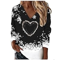 Christmas Tops for Women Snowflakes Boat Neck Long Sleeve Jumper Holiday Parties Sweaters Tunic Tops