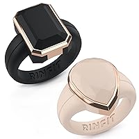 Rinfit Women's Silicone Rings - Engagement or Promise Ring for Her - Emerald Silicone Wedding Bands Women - Patent Pending Design
