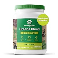 Greens Superfood Blend with Organic Spirulina, Digestive Enzymes - 100 Servings