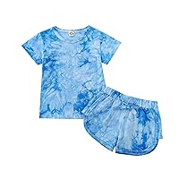 Teens Outfits Baby Boy Girl Clothes OutfitsCottonTie-DyeCasual2PC Set