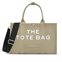 WOOMADA Canvas Tote Bag with Zipper, Small/Large Tote Bag for Women, Crossbody Shoulder Bag, Hobo Bag, Messenger Bag