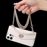 Compatible with iPhone 13 Pro Max Case with Card Holder Wallet for Women with Crossbody Neck Strap Lanyard Purse Handbag Shoulder Strap PU Leather Fashion 3D Crocodile Snake Skin Case White