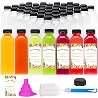 Moretoes 64pcs 16oz Juice Bottles, Reusable and Take Out Juicing Bottles, Clear Containers for Smoothie, Drinking and Other Beverages