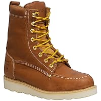 82T06-9.5 8in. Moc Toe #9.5 Leather Work Boot, Butternut