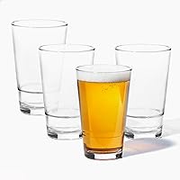 TOSSWARE RESERVE 16oz Pint SET OF 4, Premium Quality, Tritan Dishwasher Safe & Heat Resistant Unbreakable Plastic Beer Glasses, Clear