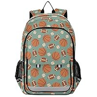 ALAZA American Football Baseball Basketball Backpack Bookbag Laptop Notebook Bag Casual Travel Trip Daypack for Women Men Fits 15.6 Laptop