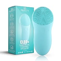 Cleo+ Sonic Facial Cleansing Brush by Project E Beauty | Daily Cleansing | Gentle Exfoliating | Wireless Portable Face Cleanser | Face Massager Wash Brush | Travel Size | Waterproof Soft Silicone