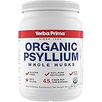 Organic Psyllium Whole Husks Colon Cleanser - 20 oz - Natural Daily Dietary Fiber Supplement 20oz, Colon Cleanser, Regularity & Detox Cleansing Support, Gluten Free, Non GMO, Vegan