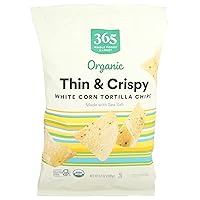 Organic White Corn Tortilla Chips Thin and Crispy, 12 Ounce