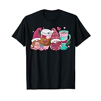 Coffee Cup Gnome Pot Cute Couple Pink Valentines Day Graphic T-Shirt