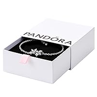 Pandora Sparkling Herbarium Cluster Chain Bracelet Timeless Bracelet for Women - Features Sterling Silver & Cubic Zirconia - Gift for He