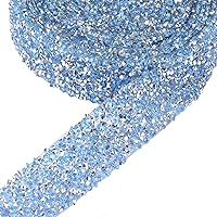 RAYNAG 1 Yard Rhinestone Wrap Roll Sparkle Crystal Ribbon Trim Decorations, Vase Table Centerpieces Decor Accessories, Light Blue
