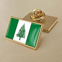 Norfolk Island Flag Brooches for Women Men - Crystal Epoxy Badge World Flag Badges Country Novelty Charm Jewelry Fo