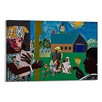 Romare Bearden, A Famous American Painter, Oil Painting Collage Art Poster (1) Canvas Poster Wall Art Decor Print Picture Paintings for Living Room Bedroom Decoration Frame-style 18x12inch(45x30cm)