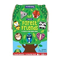 Mudpuppy Find The Forest Friends Game from Bingo with a Twist, Includes 16 Shaped Tiles, 4 Gameboards, Fabric Bag & Instructions, Perfect for Game Nights on The Go!, 2-4 Players, Ages 3+
