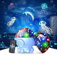 Ocean Star Dinosaur Night Light for Kids with Remote, Timer, Songs - Blue