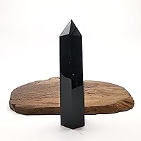 445g Natural Obsidian Crsytal Obelisk/Quartz Crystal Wand Tower Point Healing