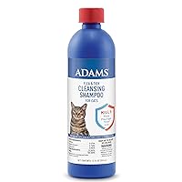Adams Flea & Tick Cleansing Shampoo for Cats | Flea and Tick Treatment for Cats and Kittens | Kills Fleas, Flea Eggs, Brown Dog Ticks, American Dog Ticks, and Lice | 12 Oz