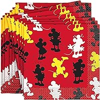 Multicolor Disney Mickey Mouse Luncheon Napkins (16 Count) - Bright and Fun Design, Perfect for Disney Themed Parties