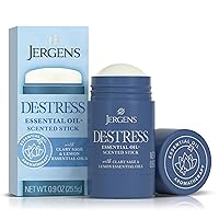 Jergens De-Stress Essential Oil-Scented Stick, Aromatherapy Stick with Lemon and Clary Sage Essential Oils, 0.9 Oz
